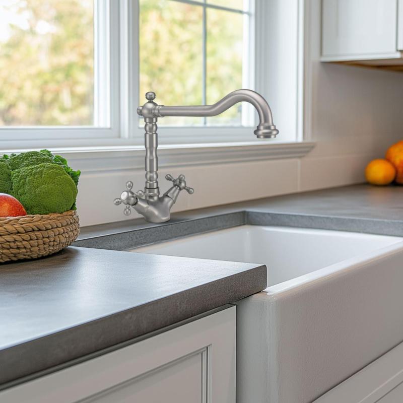 Torneira de cozinha nostálgica PB V1910 aço inoxidável