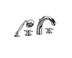 Huber Victorian 4 furos Torneira Termostática para Banheira com Conjunto de Chuveiro Inox VTT760102A