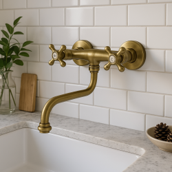 PB Torneira de cozinha nostálgica Classic C de parede Bronze 10.2722