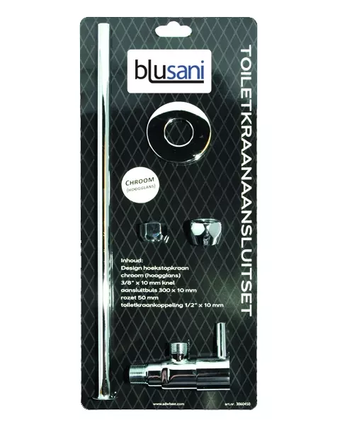 Conjunto de conexão para torneira de banheiro Blusani cromado BT01101