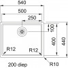 Franke Bolero Plus R12 BXX 210-50 rvs spoelbak vlakinbouw 50x40cm 1207853922