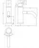 Waterevolution Flow lage wastafelkraan chroom incl. click plug T11001