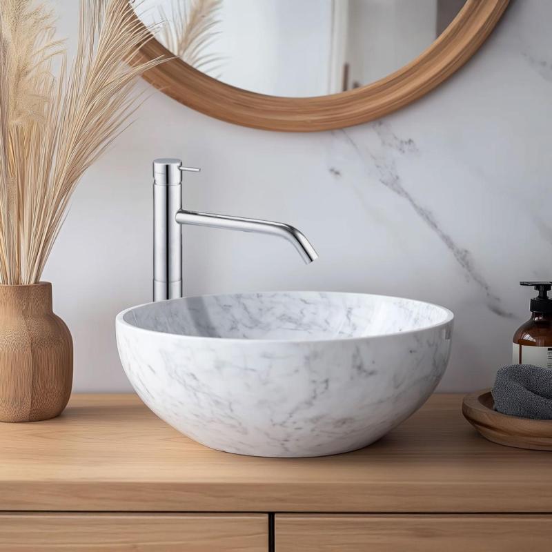 Torneira de lavatório Waterevolution Flow com bico alto para lavatórios, incl. tampão de clique cromado T11501