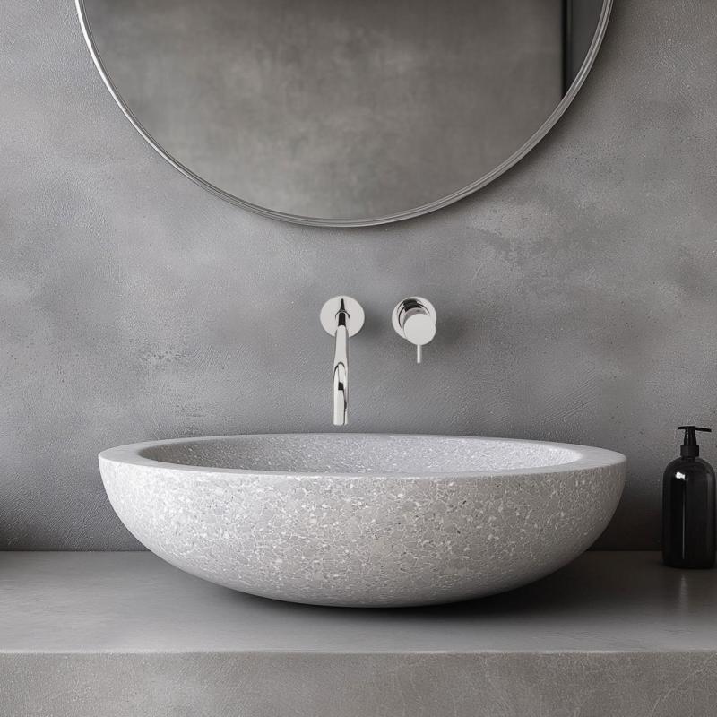 Torneira de lavatório embutida Waterrevolution Flow cromada com bico de 25 cm T116B01-25