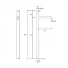 Waterevolution Flow vrijstaande badkraan chroom T13401 tekening