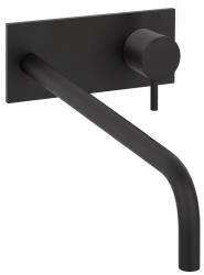 Waterevolution Flow misturador de lavatório embutido com placa de cobertura preto fosco com bica de 25cm T1161BPR-25