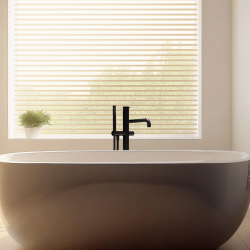 Waterevolution Flow torneira de banheira independente com ducha manual preto fosco T133PR