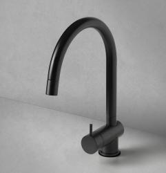 Waterevolution Flow misturador de cozinha preto fosco com bica extensível T155PR