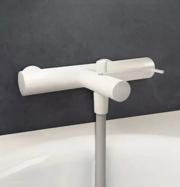 Waterevolution Flow misturador de banheira com conjunto de ducha de mão, branco fosco T130BR