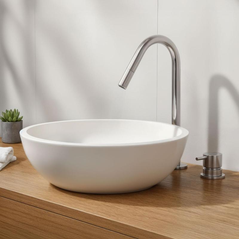 Waterevolution Flow Torneira de lavatório de 2 furos em cromo com pequeno bico de 120mm T1121V01