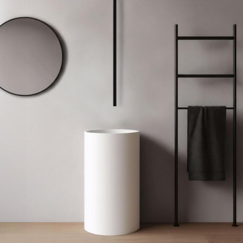 Waterevolution Flow torneira de lavatório de teto bica preto fosco T1678PR