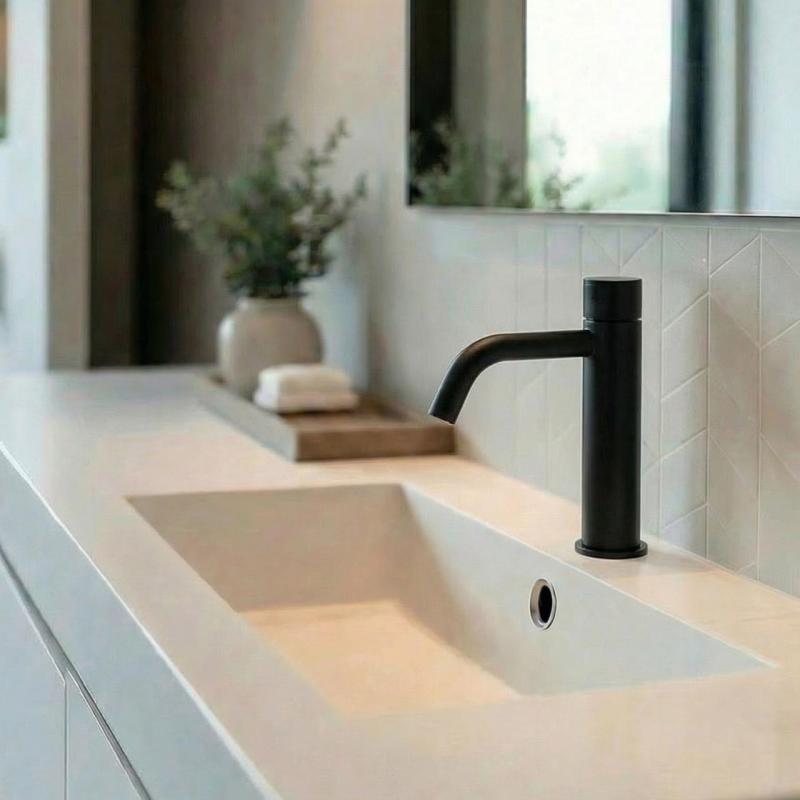 Waterevolution Flow Torneira de Lavatório Auto-Fechante Preto Fosco T110TPPR