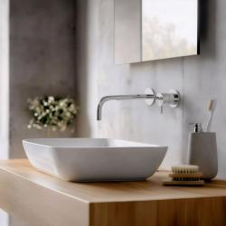 Torneira de lavatório embutida Waterrevolution Flow cromada com bico de 21 cm T116B01-21