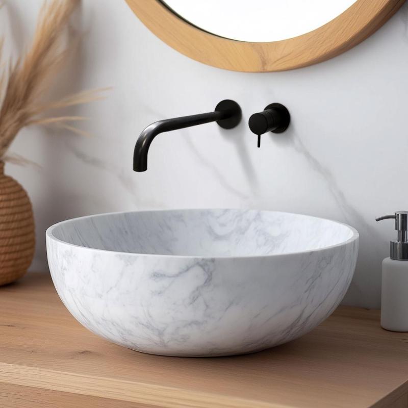 Torneira de lavatório embutida Watervolution Flow em preto mate com bico de 21 cm T116BPR-21