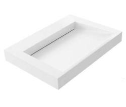 Pia Solid-S Quatra de superfície sólida, acabamento fosco branco, sem furo para torneira, 60x45,5cm 1208775682.