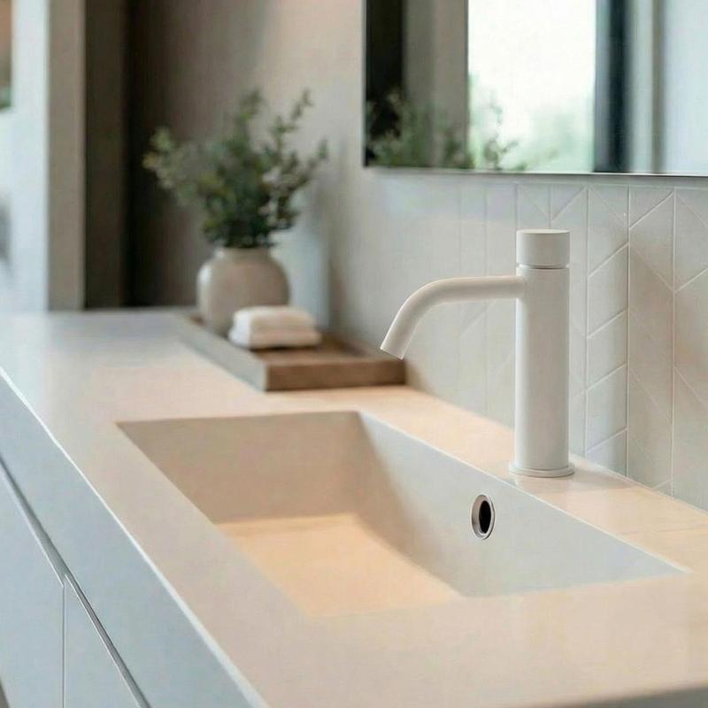 Waterevolution Flow Torneira de Lavatório com Fechamento Automático Branco Fosco T110TPBR