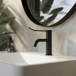 Waterevolution Flow torneira de lavatório incl. válvula click preto fosco T111PR