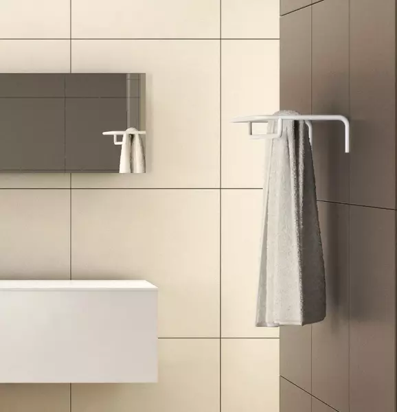 Waterevolution flow porta-toalhas, branco fosco, A118BR