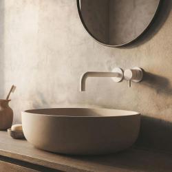 Torneira embutida para lavatório Watervolution Flow em branco mate com bico de 15 cm T116BBR-15