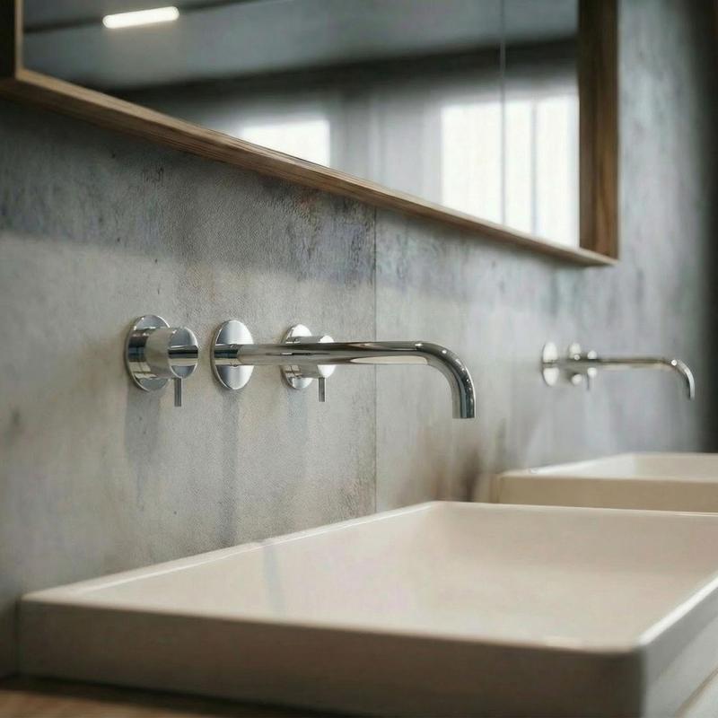 Torneira de lavatório embutida Waterrevolution Flow de 3 furos cromada com bico de 21 cm T1163F01-21