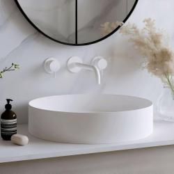 Waterevolution Flow Torneira de lavatório embutida de 3 furos Branco mate com bico de 15 cm T1163FBR-15