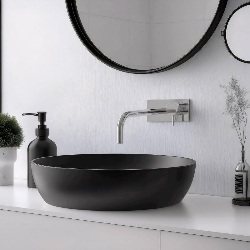 Waterevolution Flow torneira de lavatório embutida com placa de cobertura cromada com bica de 15 cm T1161B01-15