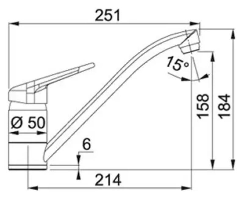 Torneira de cozinha Franke Delta Novara Plus bica fixa cromada 115.0347.142