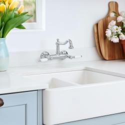 PB kraan klassieke de parede com alavancas brancas Cromado 1208854172.