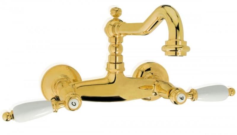 PB kraan klassieke de parede com alavancas brancas Cromado 1208854172.