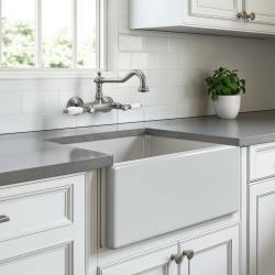 PB torneira clássica Torneira de parede Montagem externa Alavancas brancas Aço inoxidável 1208854192