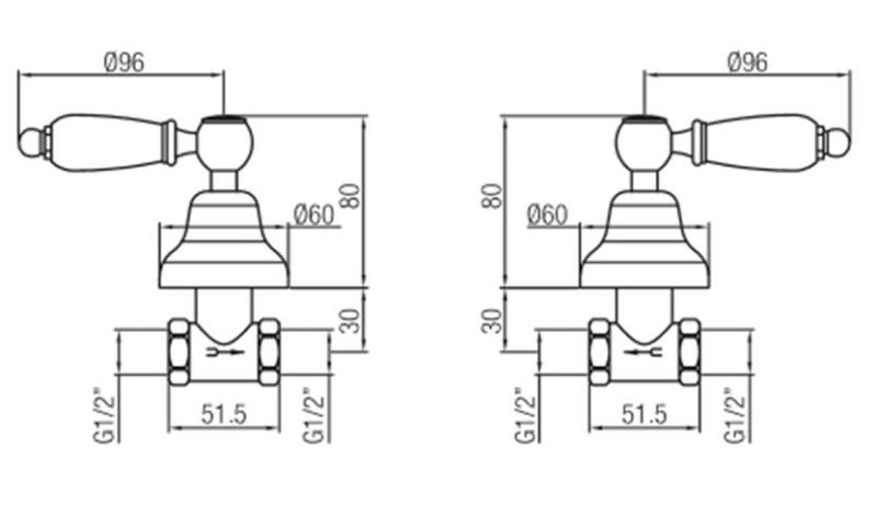 Conjunto de chuveiro embutido clássico PB com alavancas brancas Bronze 1208854572