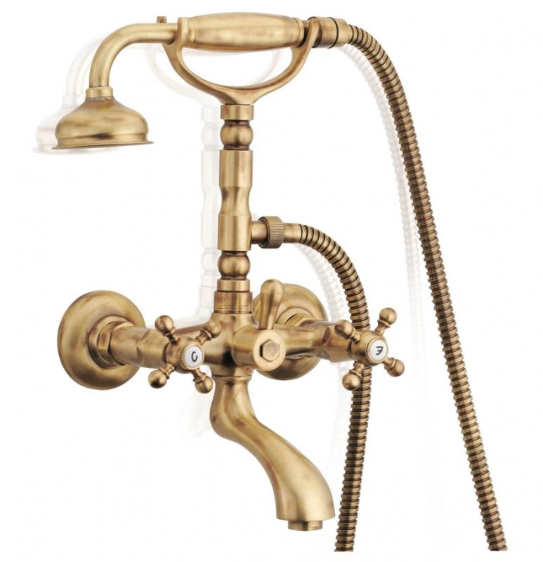 PB torneira clássica de banheira com botões fortes Cromado, incluindo chuveiro de mão 1208855152