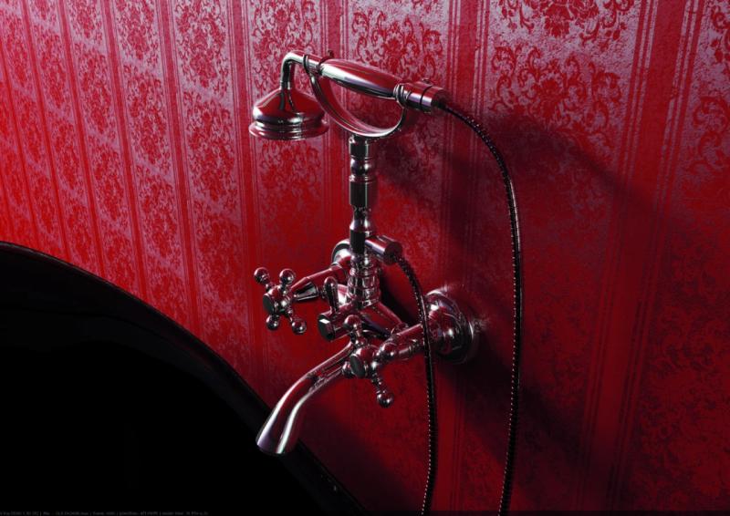 PB torneira clássica de montagem em banheira com botões fortes Bronze, incluindo chuveiro de mão 1208855162