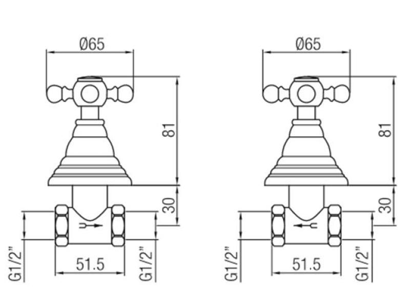 PB conjunto de chuveiro embutido clássico com torneiras em forma de estrela Bronze 1208855342