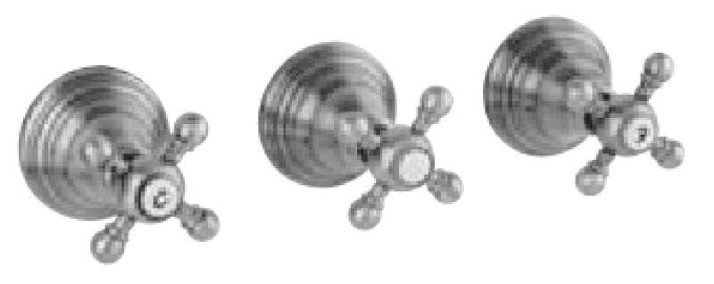 PB clássico conjunto de chuveiro embutido de 2 vias com desviador e botões em estrela em aço inoxidável 1208855382