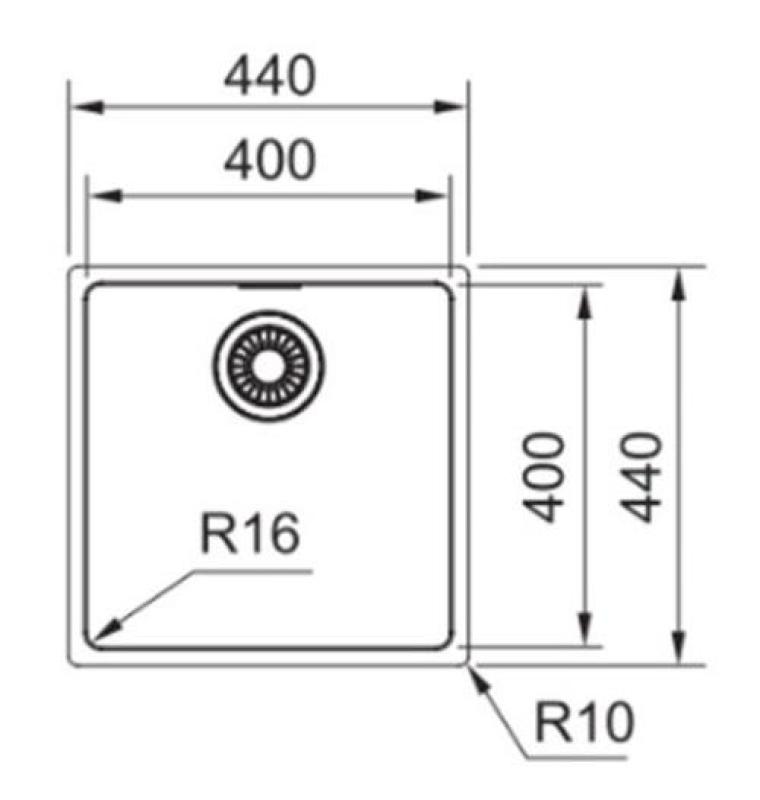Franke Maris MRX 210.40 pia de aço inoxidável 40x40 de montagem nivelada 1270527749