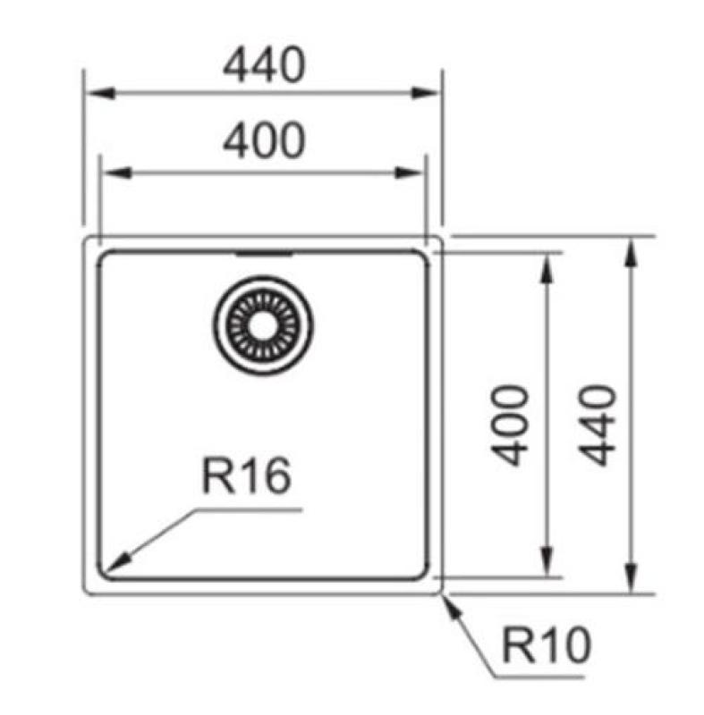 Franke Maris MRX 110.40 pia embutida em aço inoxidável 40x40 1220527791