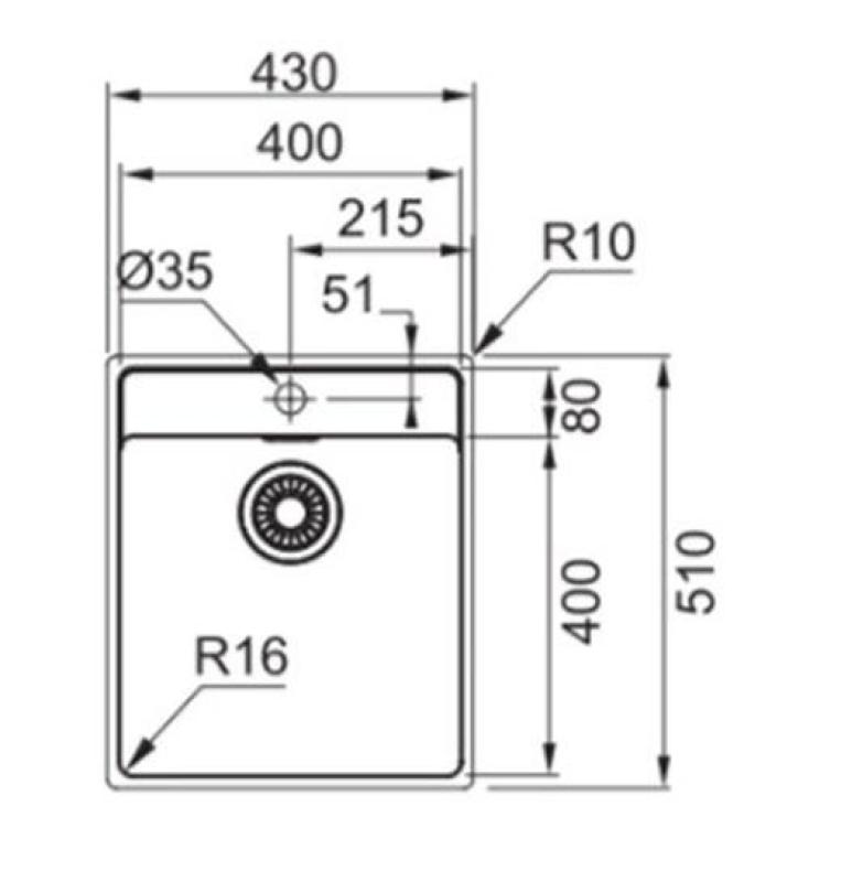 Franke Maris MRX 210.40 TL pia de aço inoxidável com bancada para torneira 43x51cm instalação nivelada 1270527793