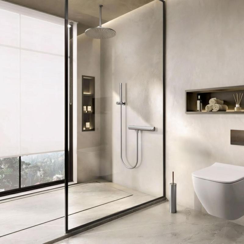 Waterevolution Flow termostato de chuveiro com conjunto de chuveiro em aço inoxidável T140TIE