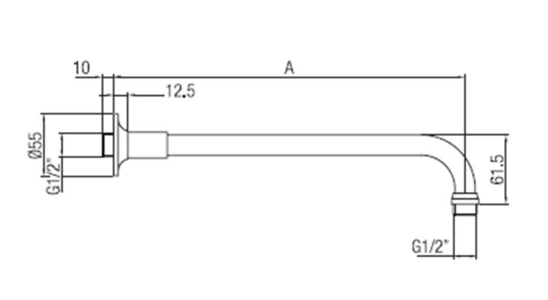 PB braço de chuveiro clássico bronze 40cm 1208898922