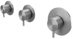 Waterevolution Flow embutida termostática de chuveiro com 2 torneiras de fechamento totalmente em aço inoxidável 1208916472