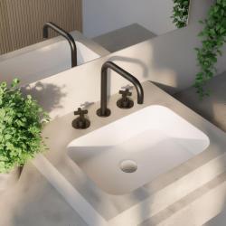 Waterevolution Cruz torneira de lavatório de 3 furos preto fosco 1208916602