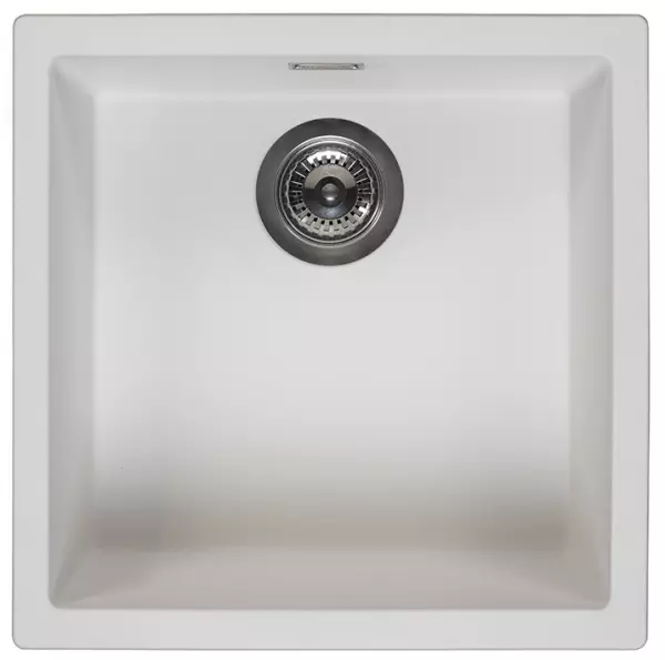 Reginox Amsterdam 40 Pia de cozinha de granito Regi-branco montagem por baixo e por cima R32305