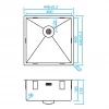 Caressi spoelbak RVS CAPP40R6R0 B40xL40xD18.5cm opbouw onderbouw vlakinbouw 1208920586