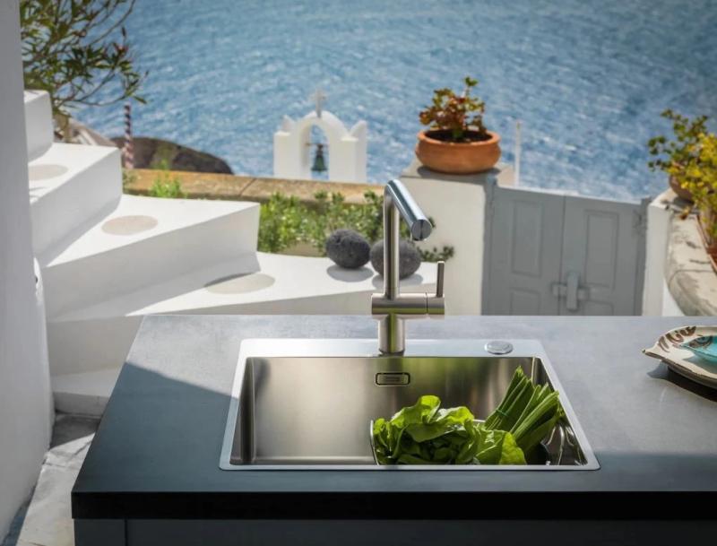 Franke torneira de cozinha de aço inoxidável maciço Atlas Neo com bica giratória 115.0521.435