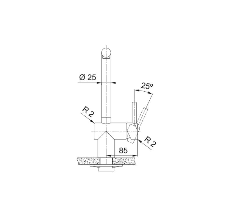 Franke torneira de cozinha de aço inoxidável maciço Atlas Neo com bica giratória 115.0521.435