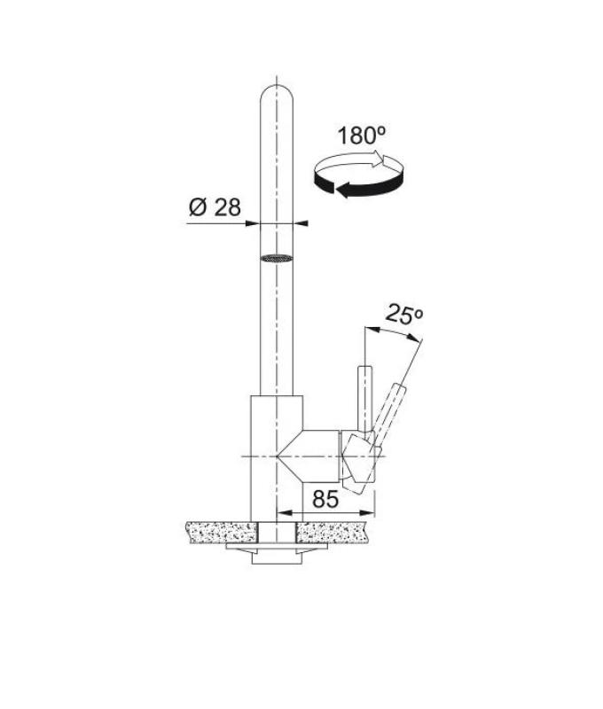 Franke Torneira de Cozinha Kubus com Ducha Extraível em Aço Inoxidável 115.0529.207