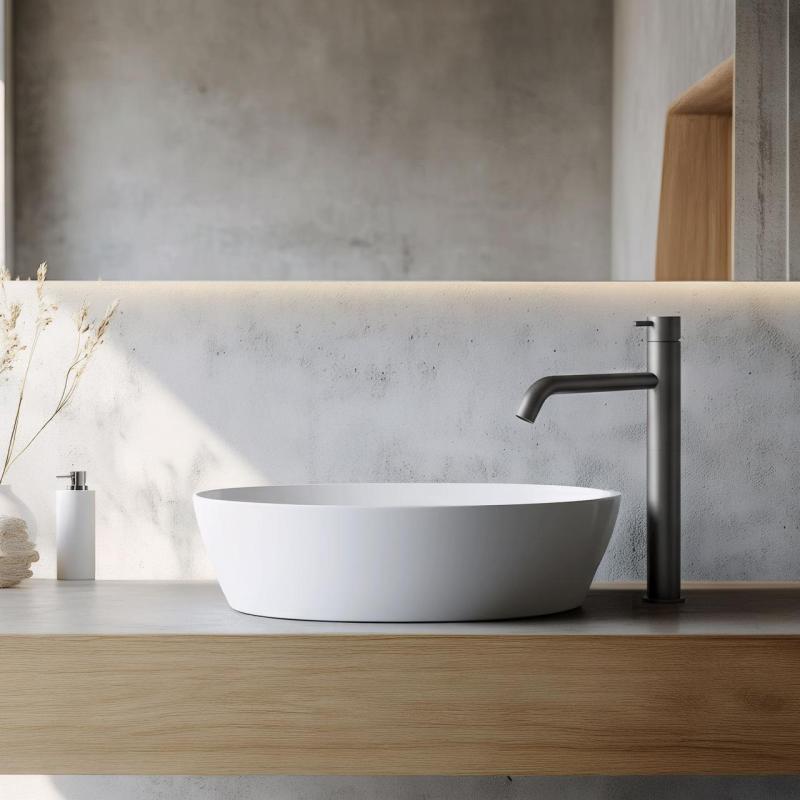 Waterevolution Flow torneira de lavatório para lavatórios de sobrepor PVD gun metal T115GME