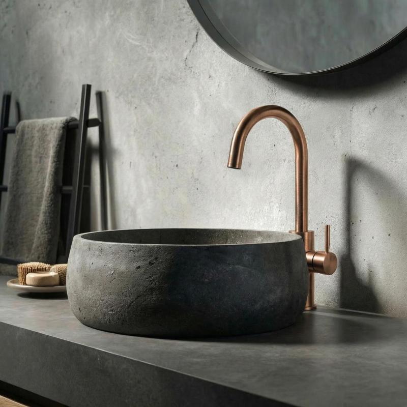 Waterevolution Flow torneira de lavatório modelo alto PVD cobre escovado T1121FUCPE