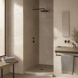 Waterevolution Flow embutida termostato de chuveiro com 1 torneira de fechamento preto fosco 1208920977